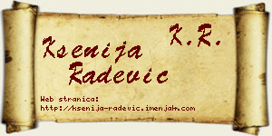 Ksenija Radević vizit kartica